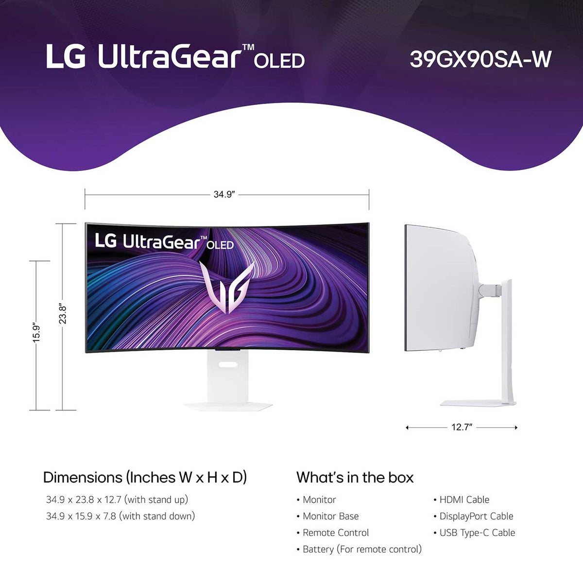 LG UltraGear OLED Computer Monitor 39-Inch WQHD 240Hz 0.03ms Smart with webOS in Silver - 39GX90SA-W - image 10
