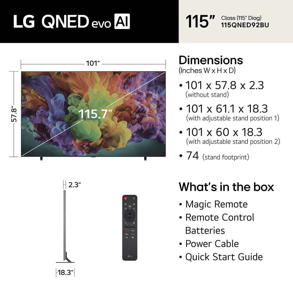 LG QNED evo AI QNED92B 115-Inch Mini LED 4K Smart TV - 115QNED92BU - image 5