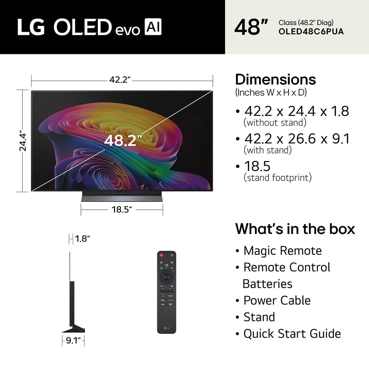 LG OLED evo AI C6 4K 48-Inch Smart TV - OLED48C6PUA - image 10