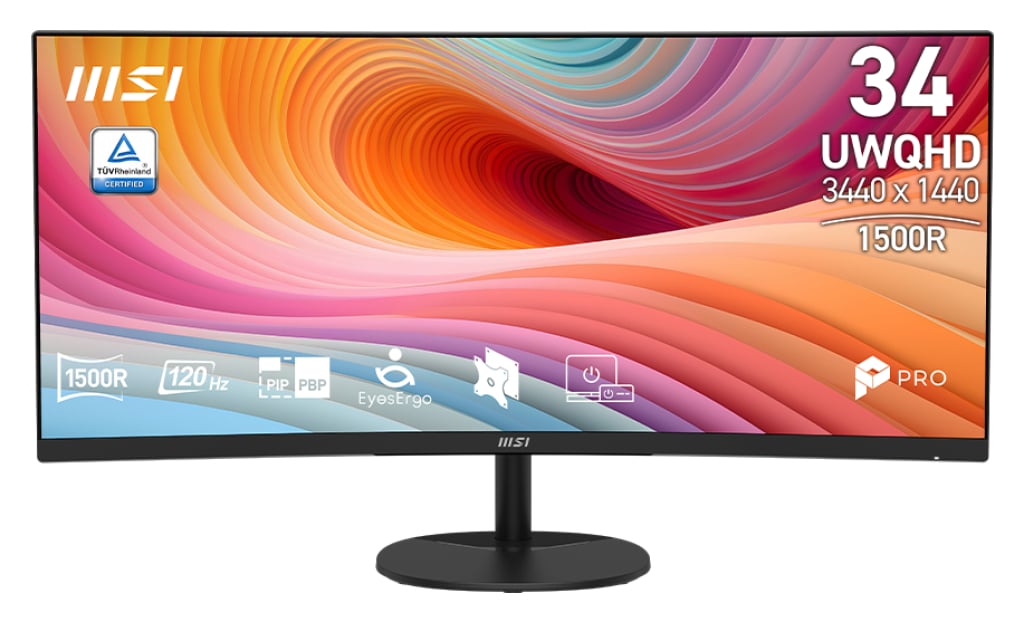 MSI PRO 34-Inch UWQHD 120Hz Curved Business Monitor in Matte Black - PROMP341CQE12 - image 1