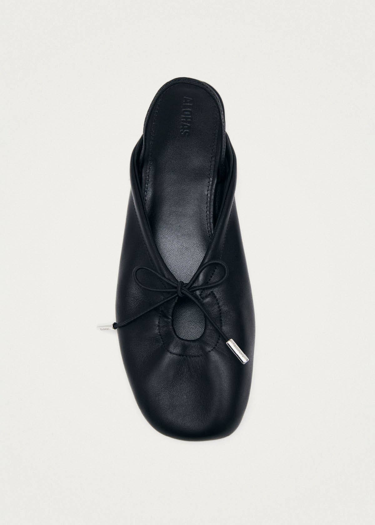 Oli Zwarte Leren Ballerina's