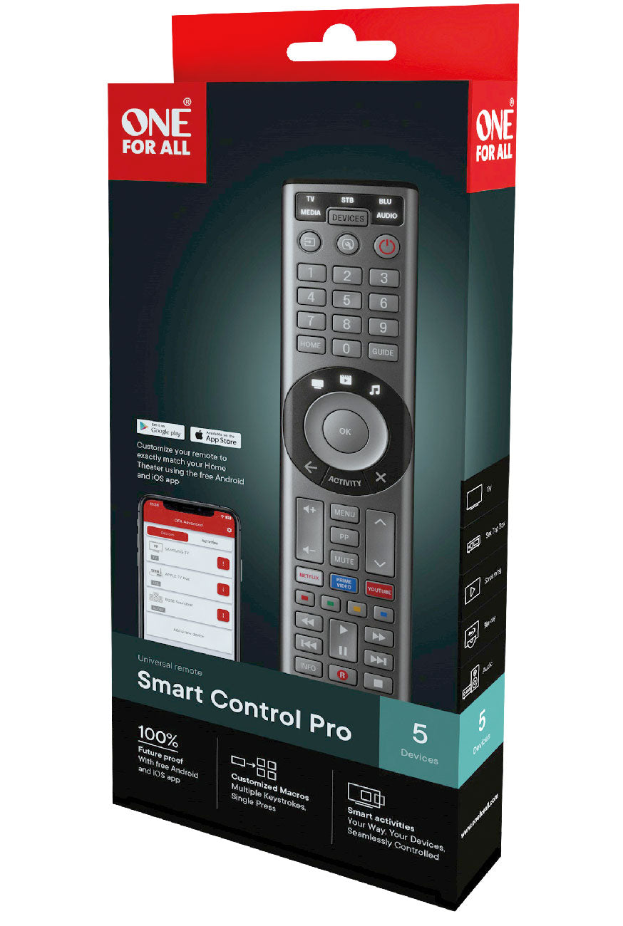 One For All Smart Control Pro 5 Universal Remote with Learning Function - URC7956 - image 7
