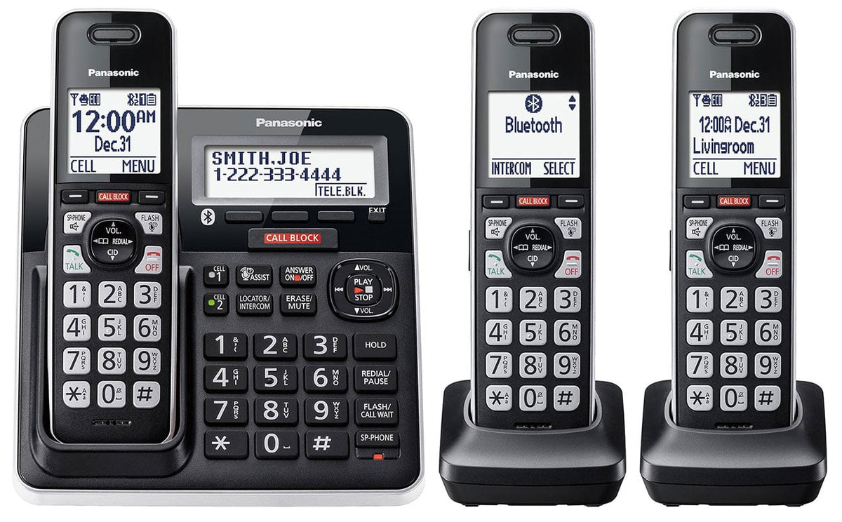 Panasonic Link2Cell KX-TGF97x Series Cordless Phone with 3 Handsets in Black - KX-TGF973B - image 1