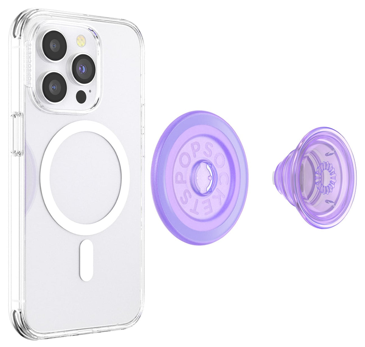 PopSockets Lavender Translucent Round PopGrip for MagSafe - 806875 - image 6