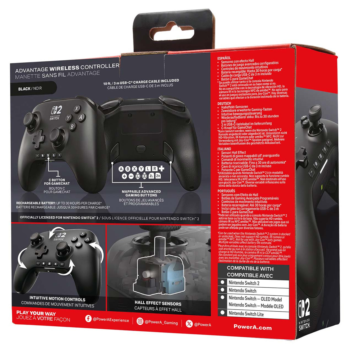 PowerA Advantage Wireless Controller for Nintendo Switch 2 in Black - 617885159015 - image 9