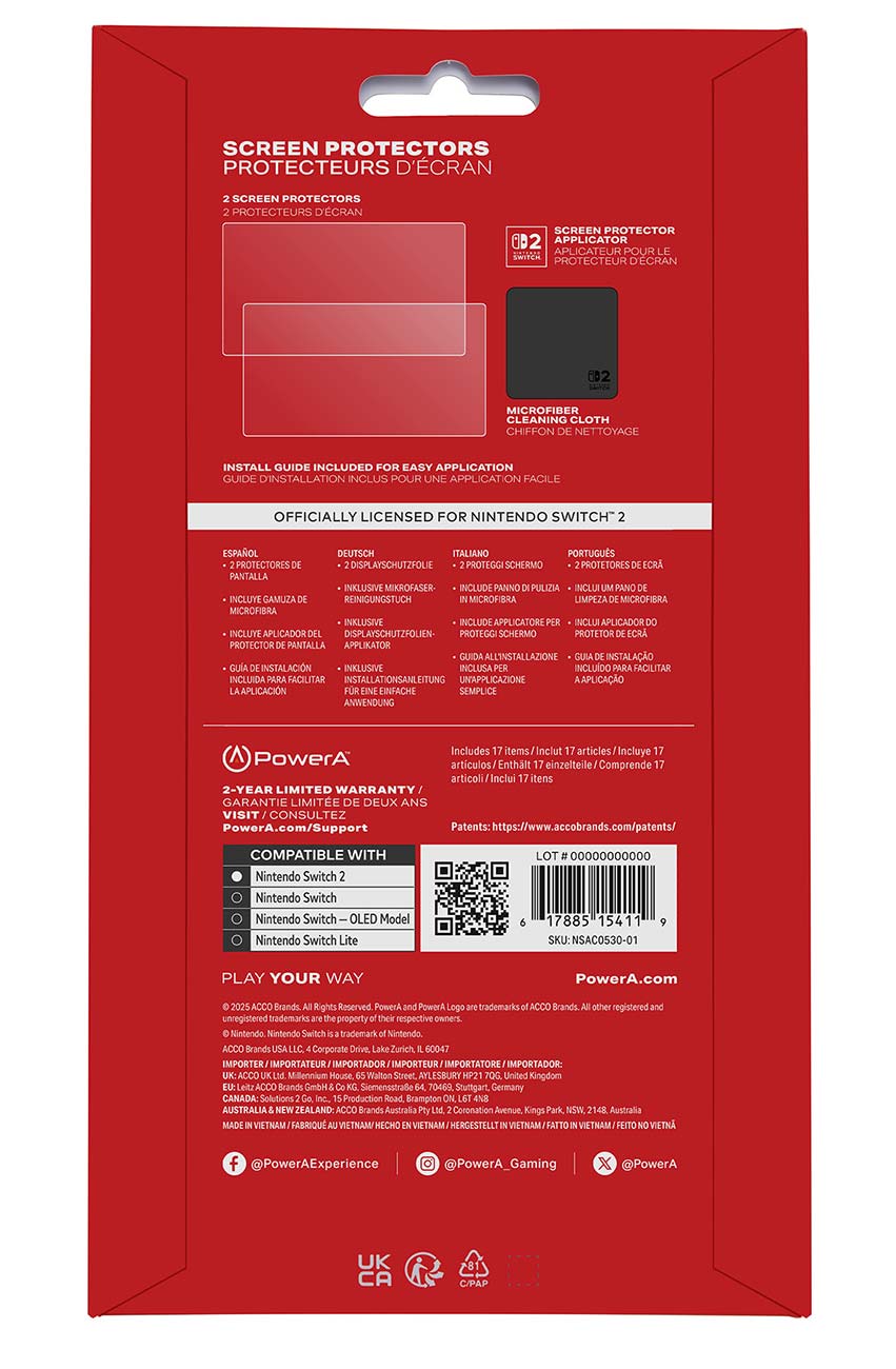 PowerA Screen Protector for Nintendo Switch 2 (2 Pack) - 617885154119 - image 5