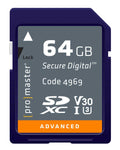 ProMaster 64GB Advanced SDXC UHS-I V30 Memory Card - PRO4969 - image 1