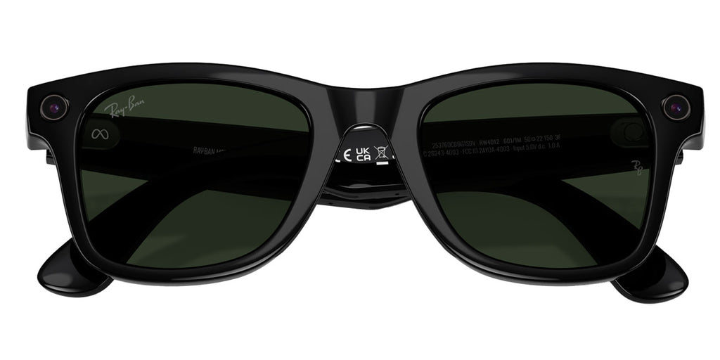 Ray-Ban Meta Wayfarer Sunglasses (Gen 2) 50mm in Shiny Black with Clear | Graphite Green Transition Lense - image 7