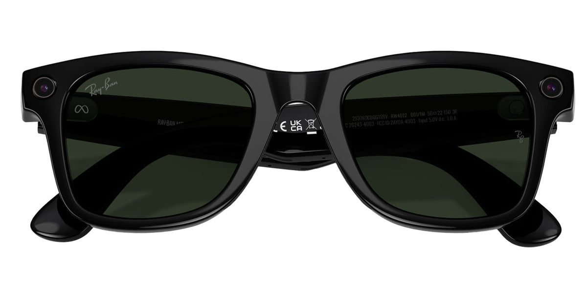 Ray-Ban Meta Wayfarer Sunglasses (Gen 2) 50mm in Shiny Black with Clear | Graphite Green Transition Lense - image 7