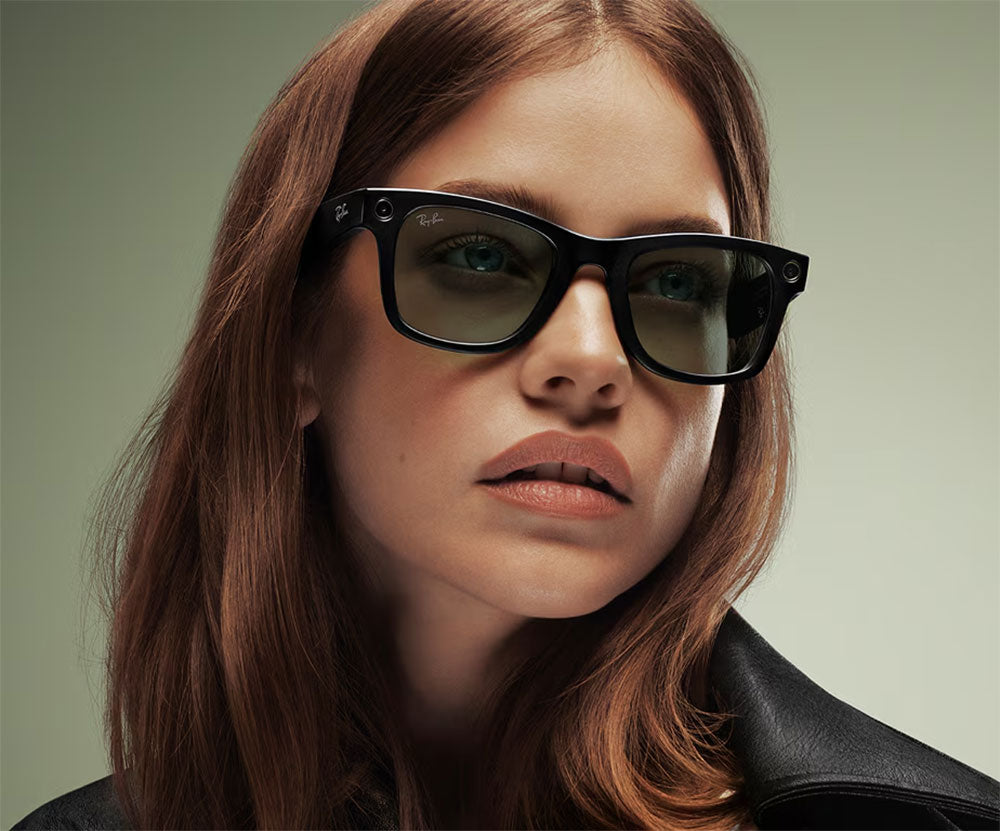 Ray-Ban Meta Wayfarer Sunglasses (Gen 2) 50mm in Shiny Black with Clear | Graphite Green Transition Lense - image 8