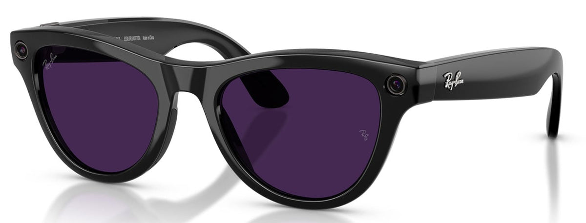 Ray-Ban Meta Skyler Sunglasses (Gen 2) 52mm in Shiny Black with Clear|Amethyst Transition Lenses - RW4014 - image 1