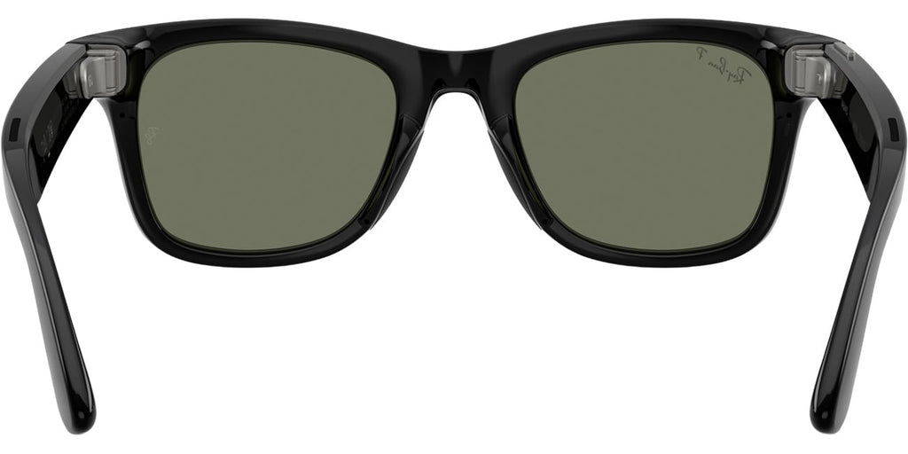 Ray-Ban Meta Wayfarer Sunglasses 53mm in Polished Black with Polarized G-15 Green Lenses - 0RW4011-601/9A - image 3