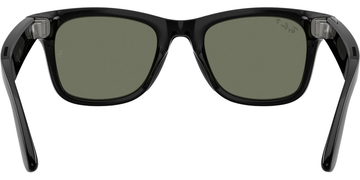 Ray-Ban Meta Wayfarer Sunglasses 53mm in Polished Black with Polarized G-15 Green Lenses - 0RW4011-601/9A - image 3
