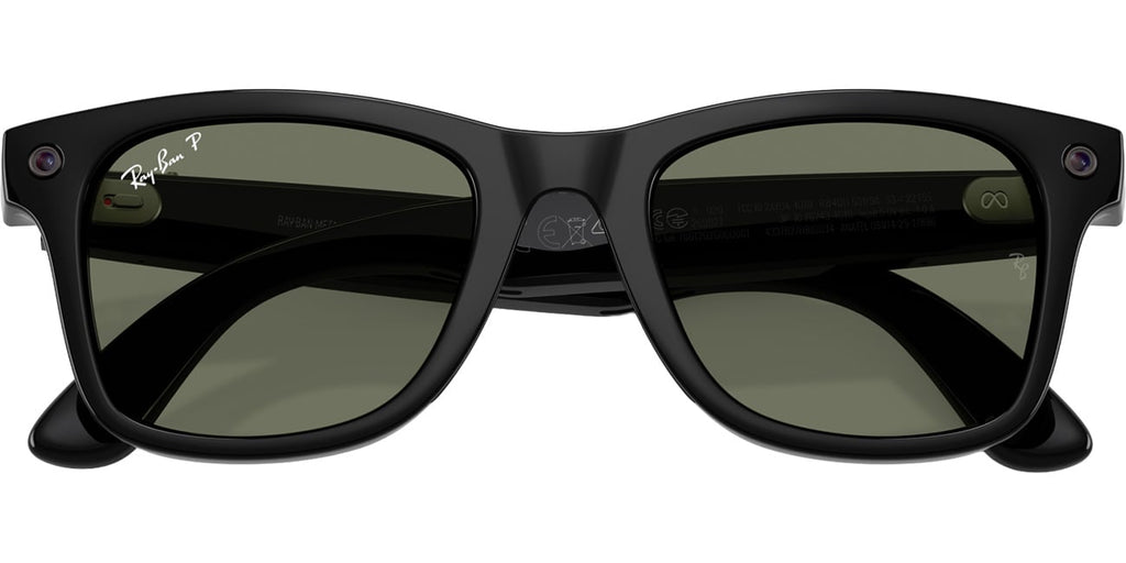 Ray-Ban Meta Wayfarer Sunglasses 53mm in Polished Black with Polarized G-15 Green Lenses - 0RW4011-601/9A - image 5