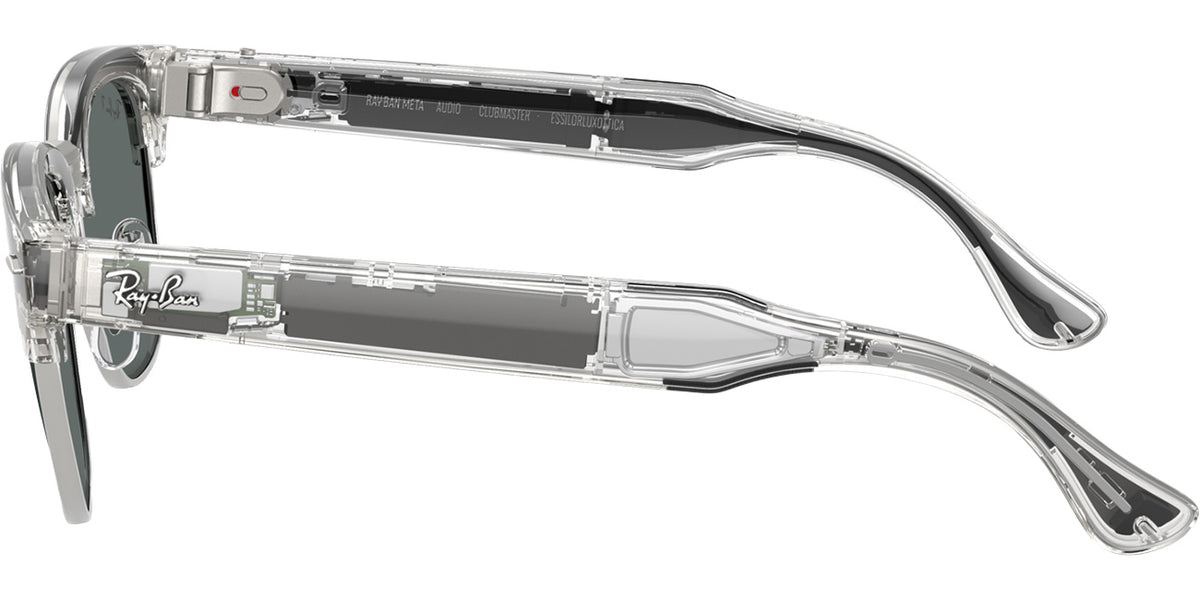 Ray-Ban Meta Audio Clubmaster Sunglasses 51mm in Shiny Transparent Iron Grey with Polarized Dark Grey Len - image 3
