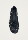 Rosalind All Studs Zwarte Leren Ballerina's