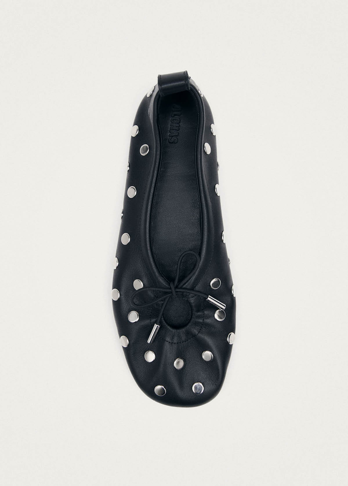 Rosalind All Studs Zwarte Leren Ballerina's