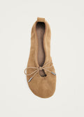 Rosalind Barefoot-Ballerinas aus sandfarbenem Veloursleder
