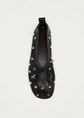 Rosalind Ballerinas aus braunem Leder im Vintage-Look mit Nietenbesatz