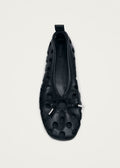 Rosalind Cut-Out-Ballerinas aus schwarzem Leder