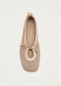 Rosalind Mesh Beige Leren Ballerina's