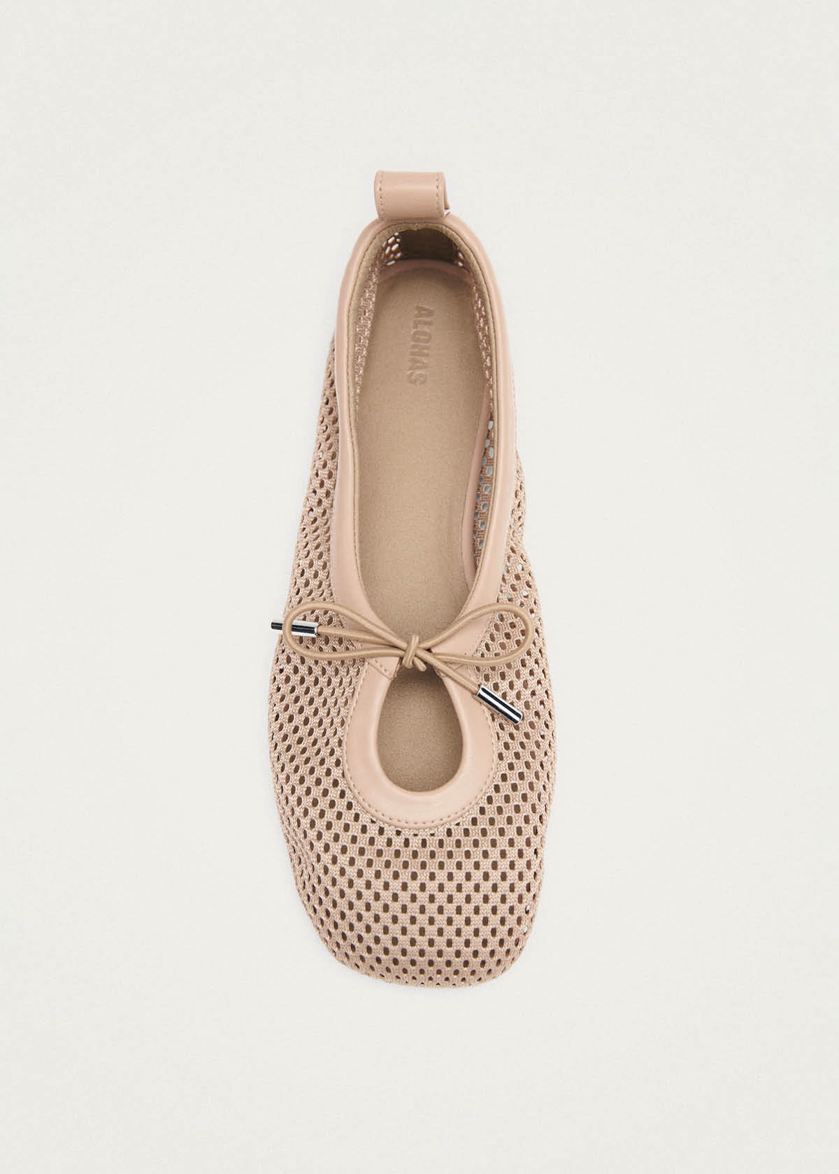 Rosalind Mesh Beige Leren Ballerina's