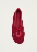 Rosalind Balletschoenen van rood leer en mesh