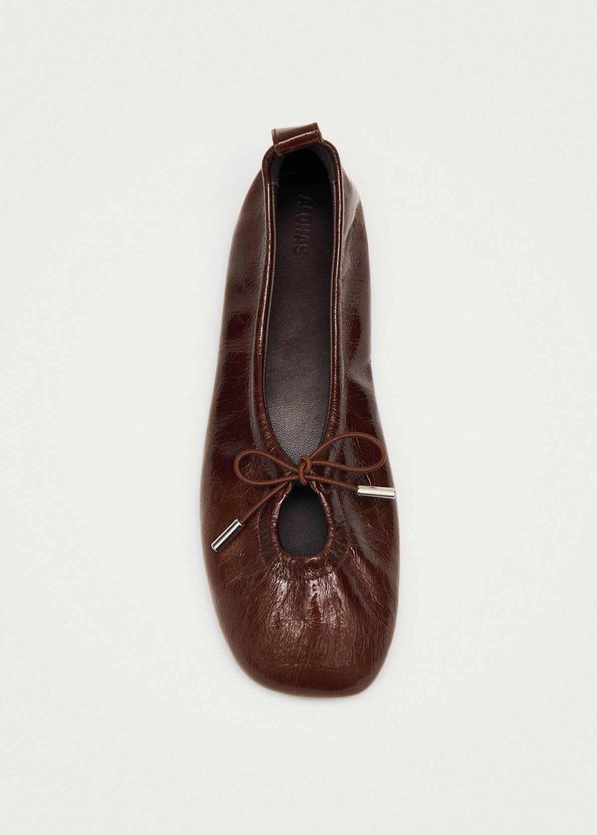 Rosalind lakleren ballerina's in bruin