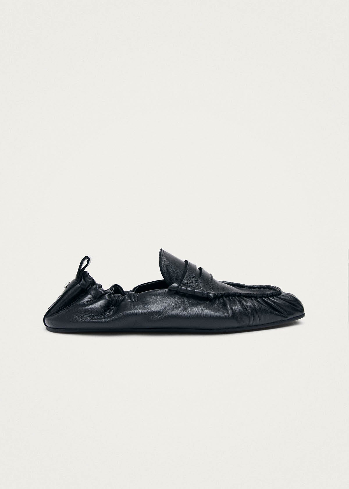 Zwarte leren loafers van Sage