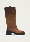 Sajan Vintage-Effekt Veloursleder-Stiefel Braun