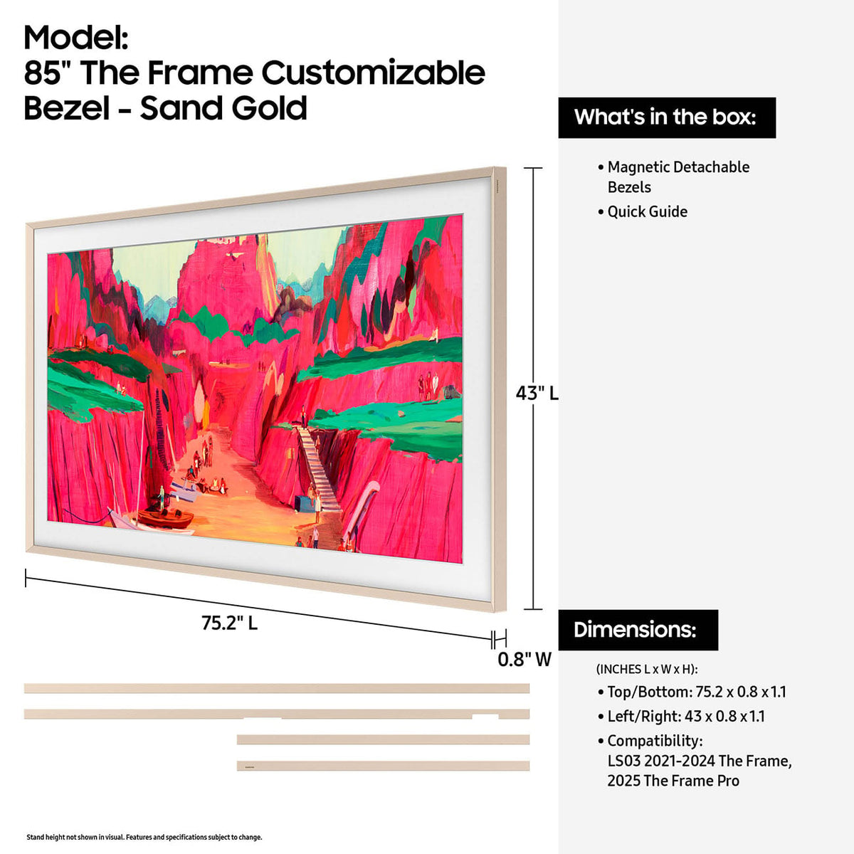 Samsung 85-inch The Frame Customizable Bezel in Sand Gold Metal - VG-SCFF85SGMZA - image 6