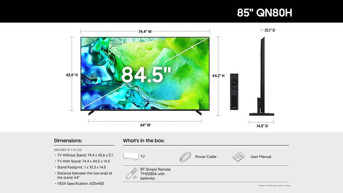 Samsung QN80H Neo QLED Mini LED 4K UHD Smart TV 85-Inch with Samsung Vision AI - QN85QN80HAFXZA - image 5