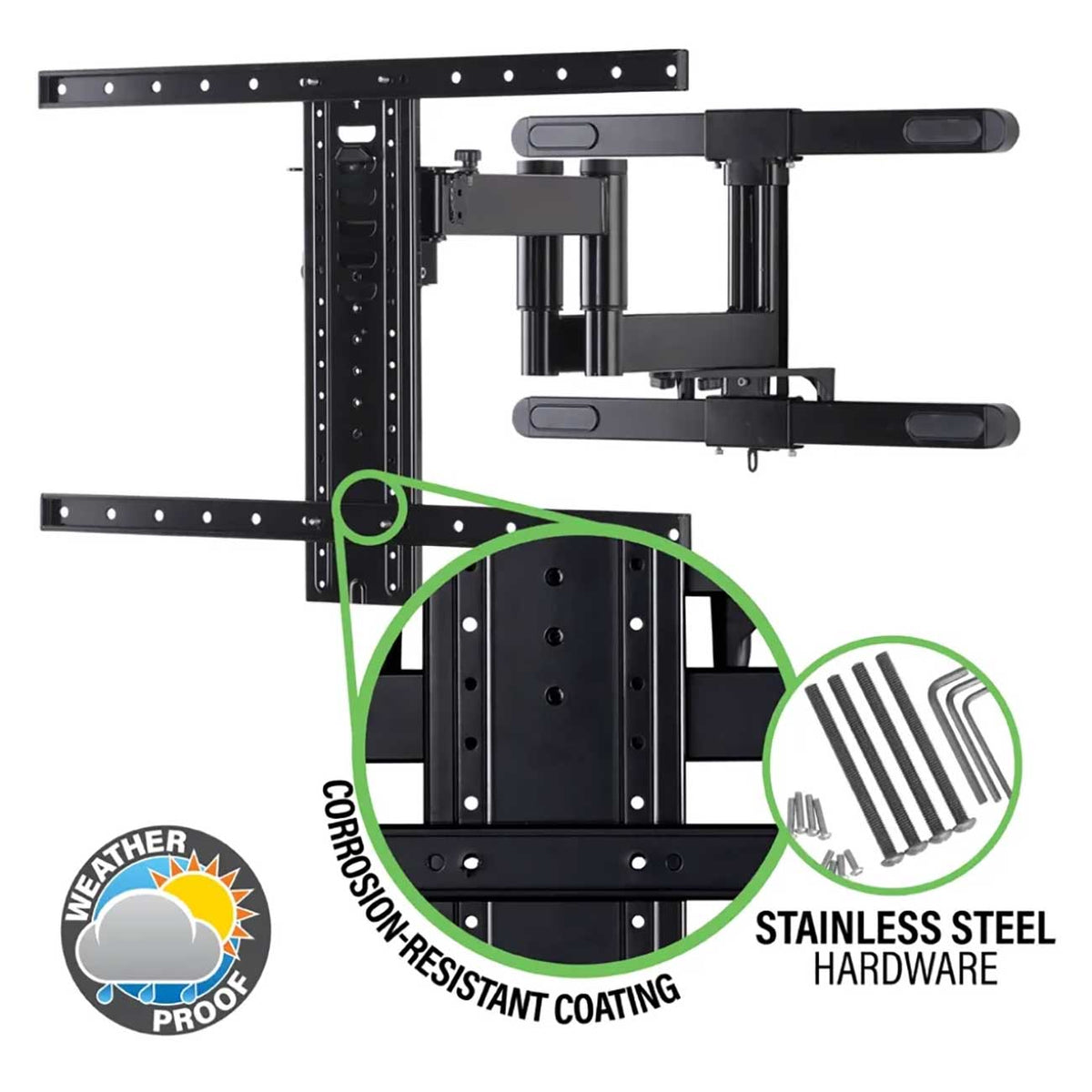 Sanus 40" - 85" Premium Large Outdoor Full-Motion TV Wall Mount - VODLF125-B2 - image 5