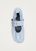 Sarea Blauwe Leren Ballerina's