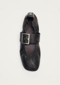 Sarea Vintage Effect Bruin Leren Ballerina's