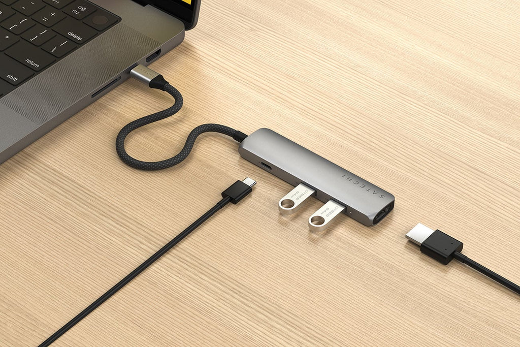 Satechi 4-in-1 Slim Multi-port Adapter 4K in Space Gray - ST-P4SM - image 7