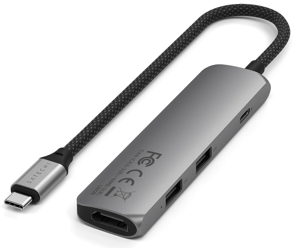 Satechi 4-in-1 Slim Multi-port Adapter 4K in Space Gray - ST-P4SM - image 5