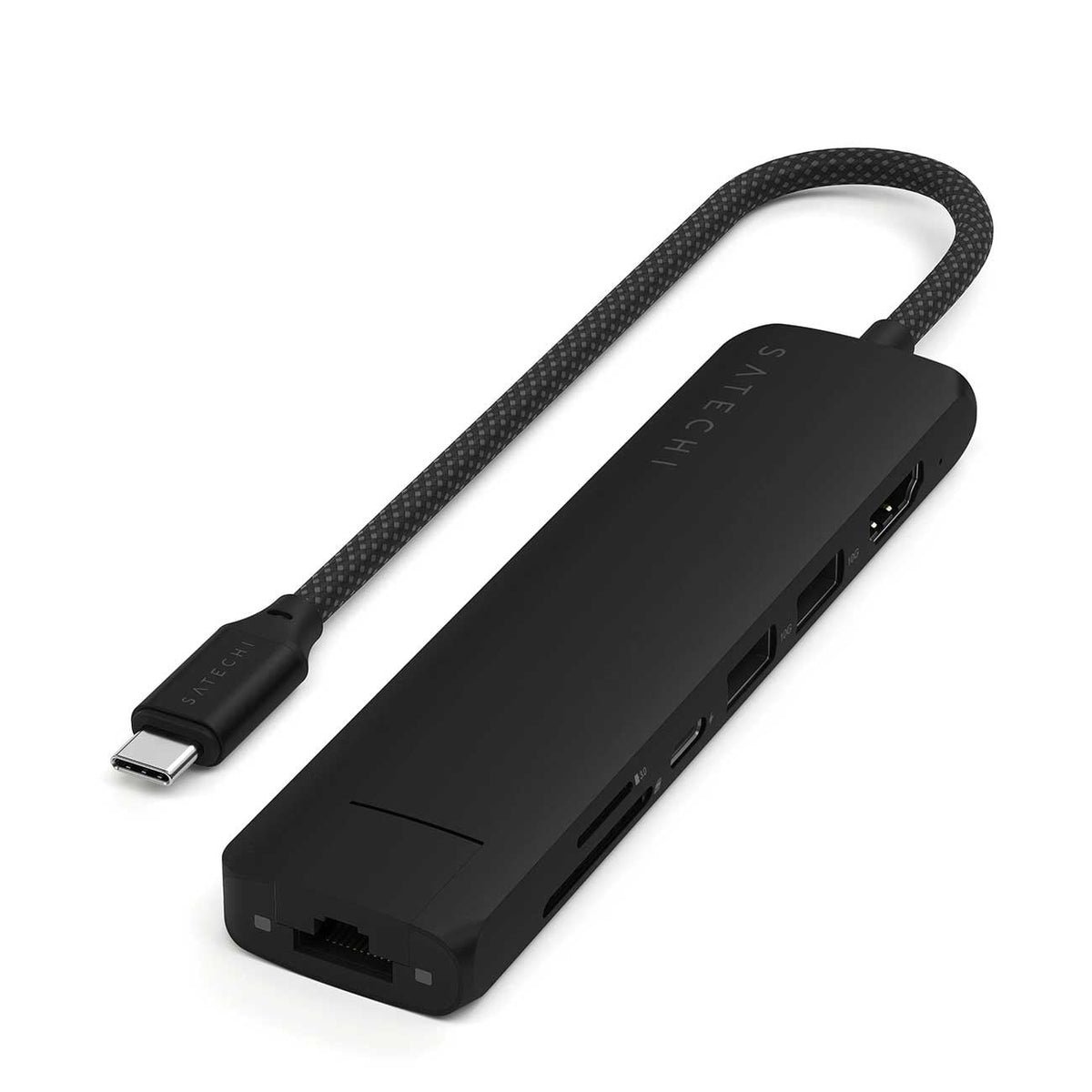 Satechi 7-in-1 USB-C Slim Multiport Adapter with Ethernet in Black - ST-P7SK - image 1