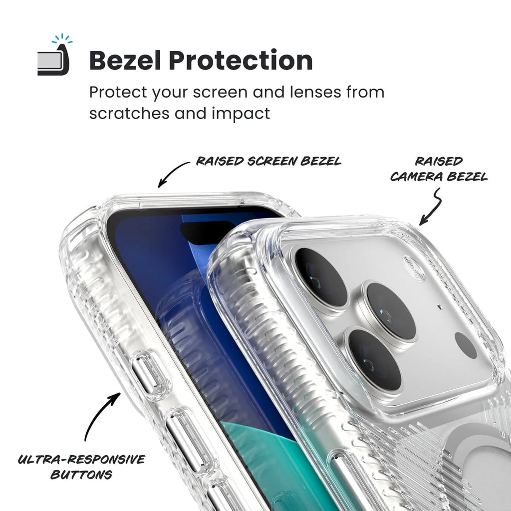 Speck Presidio Perfect-Clear Grip MagSafe with ClickLock Case for iPhone 18 Pro and iPhone 17 Pro in Clea - image 8