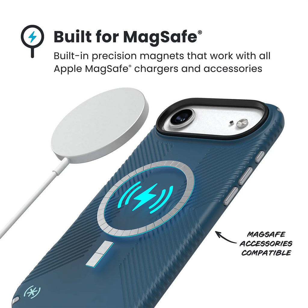 Speck Presidio2 Grip MagSafe Case for iPhone Air in Deep Sea/Silver Metallic - 150967-3261 - image 5