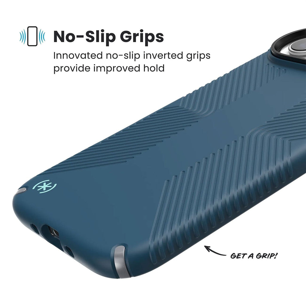 Speck Presidio2 Grip MagSafe Case for iPhone Air in Deep Sea/Silver Metallic - 150967-3261 - image 7