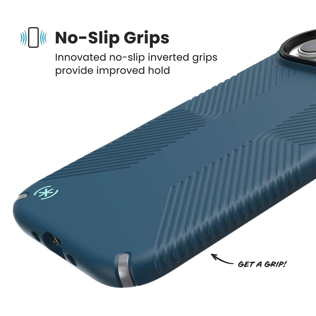 Speck Presidio2 Grip MagSafe Case for iPhone Air in Deep Sea/Silver Metallic - 150967-3261 - image 7