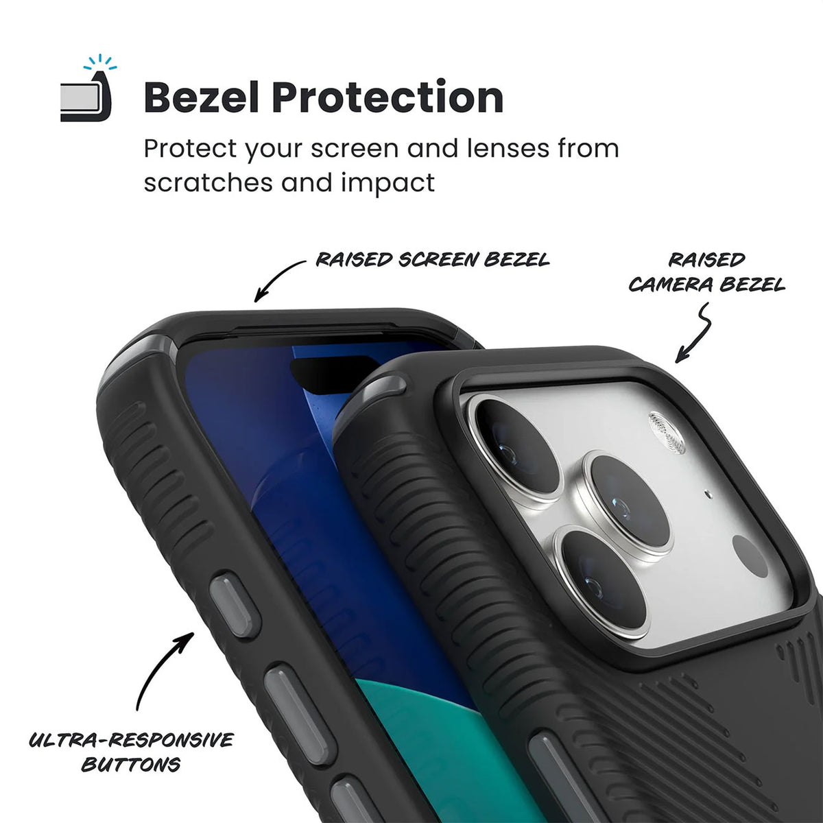 Speck Presidio2 Grip MagSafe Case for iPhone 17 Pro in Black/Slate Grey - 150976-D143 - image 6