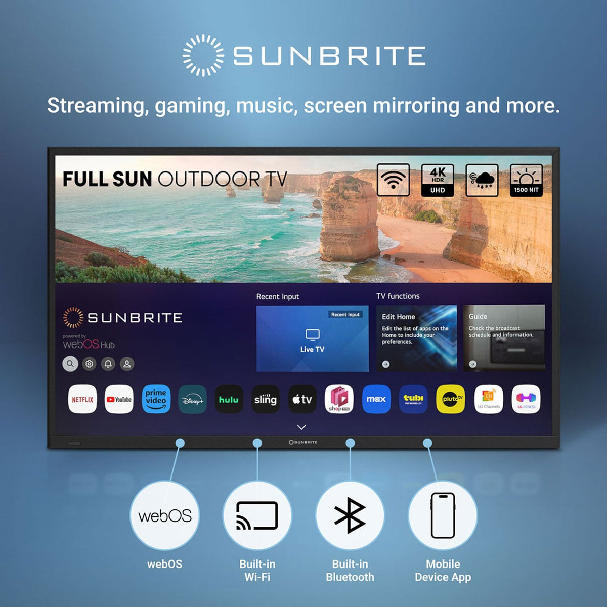 SunBrite Solis Series Outdoor TV 55-Inch Full Sun 4K Smart in Black - SB-FS-55-BL - image 14