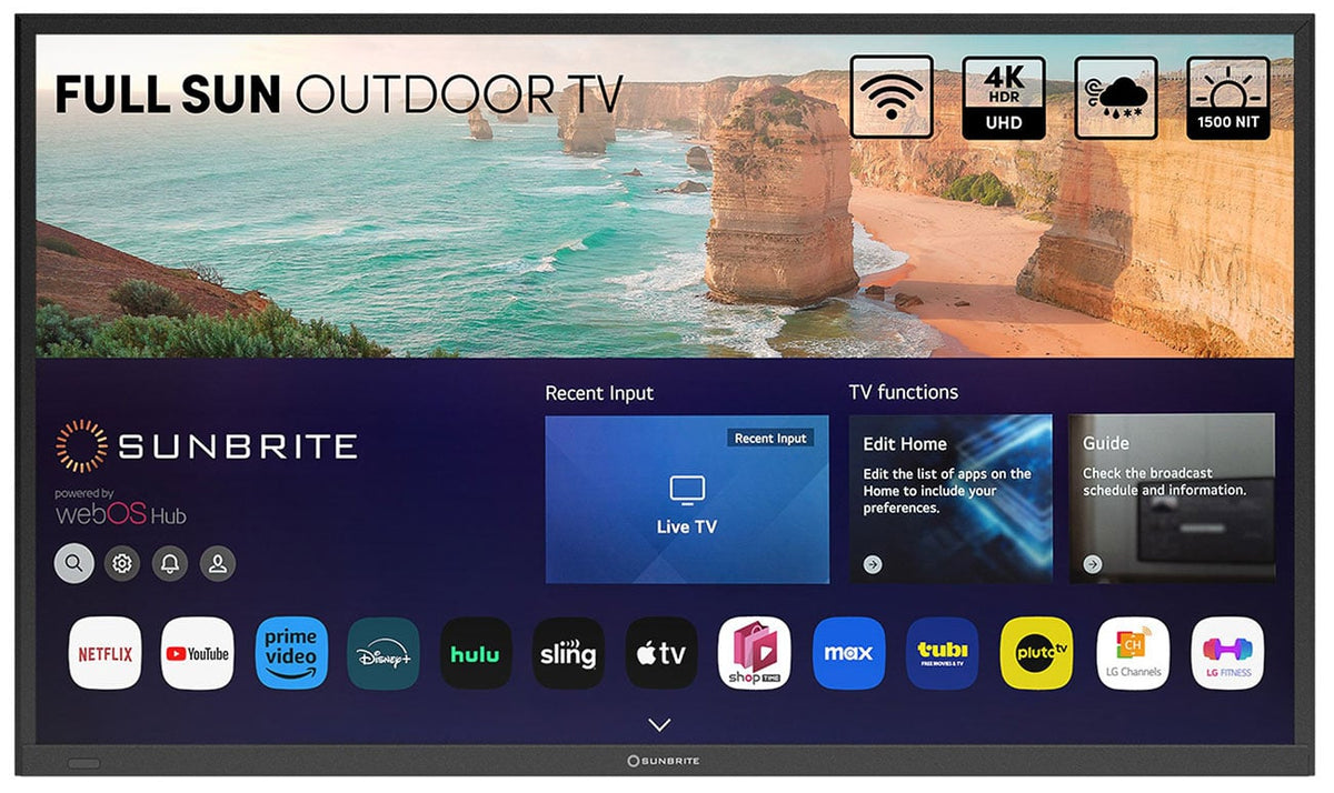 SunBrite Solis Series Outdoor TV 55-Inch Full Sun 4K Smart in Black - SB-FS-55-BL - image 1