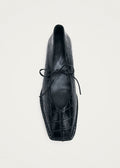 Sway Croco Ballerinas aus schwarzem Leder