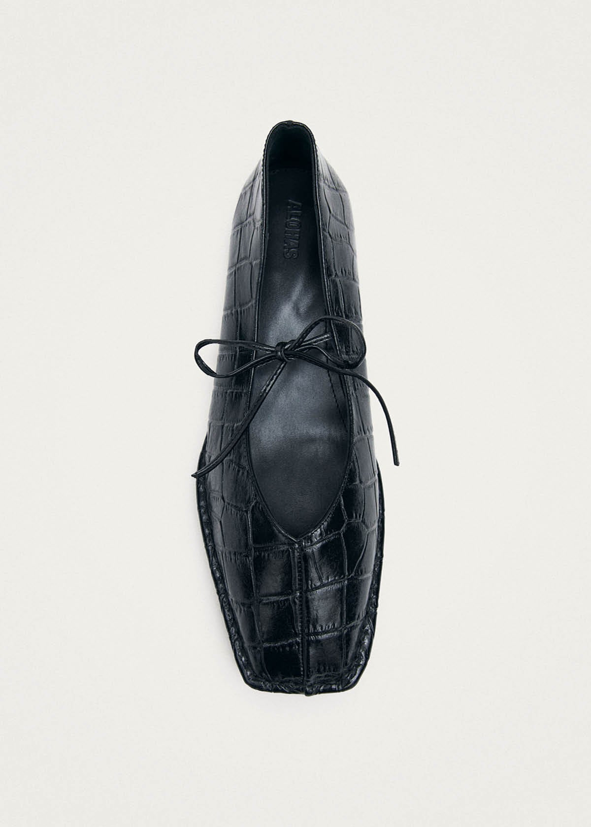 Sway Croco Ballerinas aus schwarzem Leder