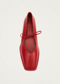 Sway rode leren ballerina's