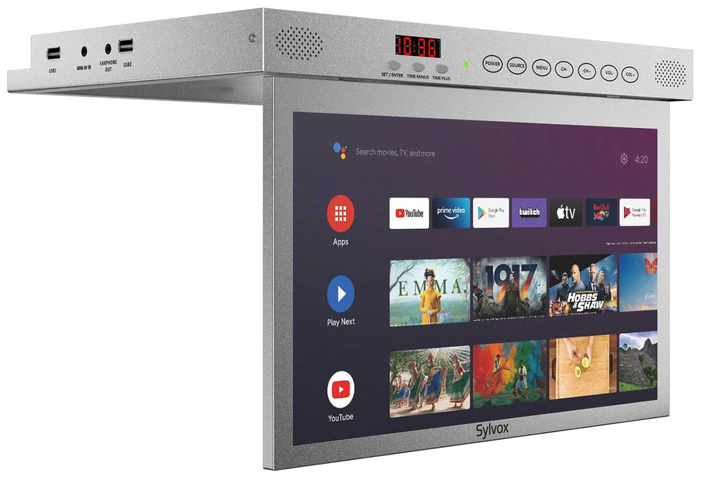 Sylvox Under Cabinet TV 15.6-Inch Smart 1080p with LED Clock Display in Silver - KT16A0KGGA-S - image 2