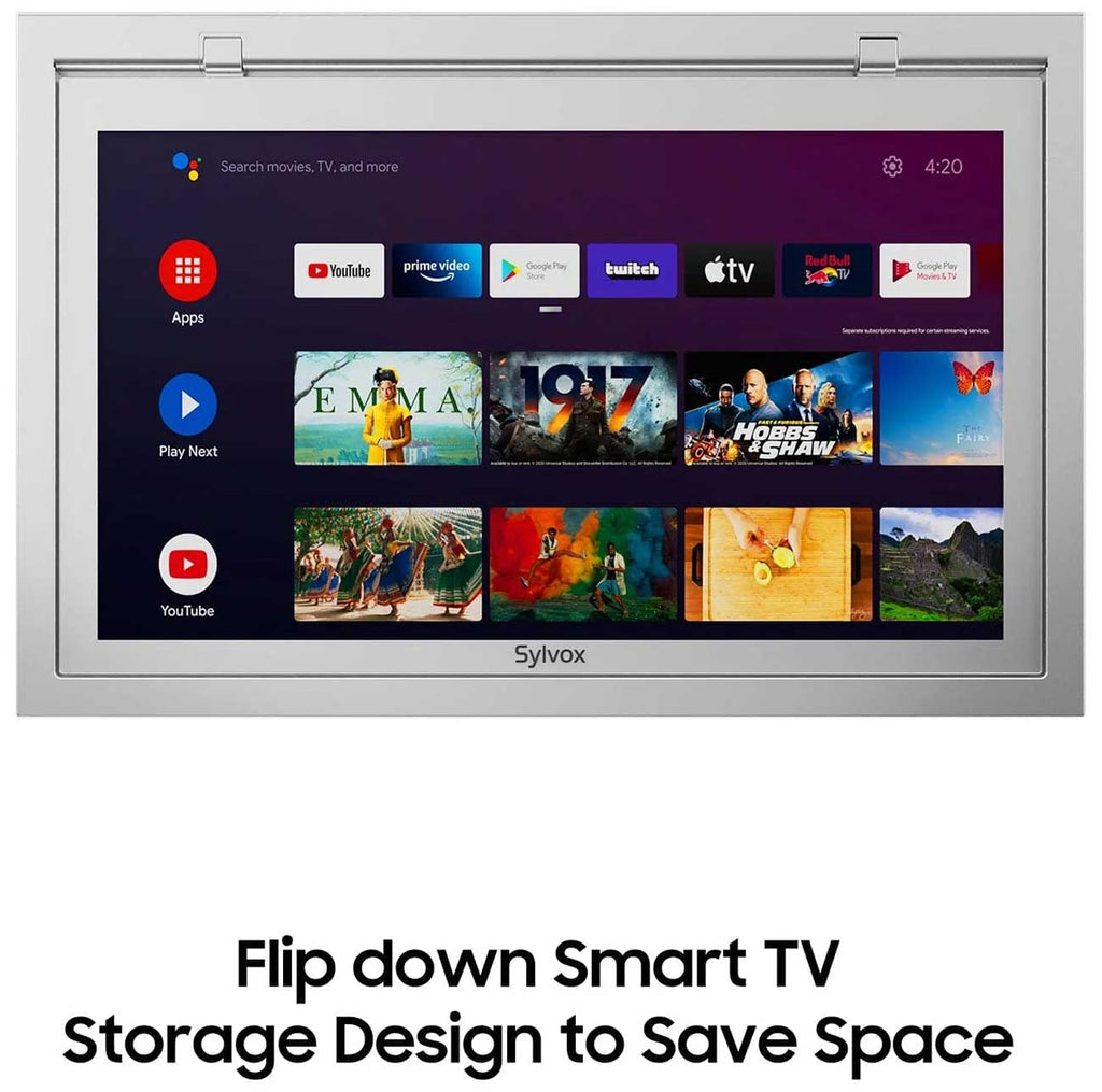 Sylvox Under Cabinet TV 15.6-Inch Smart 1080p with LED Clock Display in Silver - KT16A0KGGA-S - image 4